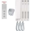 Audio DEURINTERCOM A-Style-03 - complete set met 3x beldrukker en 3x binnentoestel - bedraad