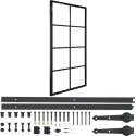 vidaXL Schuifdeur met hardware 102,5x205 cm aluminium en ESG-glas