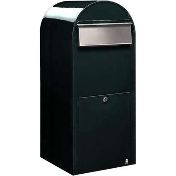 Brievenbus Bobi Jumbo Zwart Groen / RVS Klep Brievenbus Bobi Jumbo Zwart Groen / RVS Klep