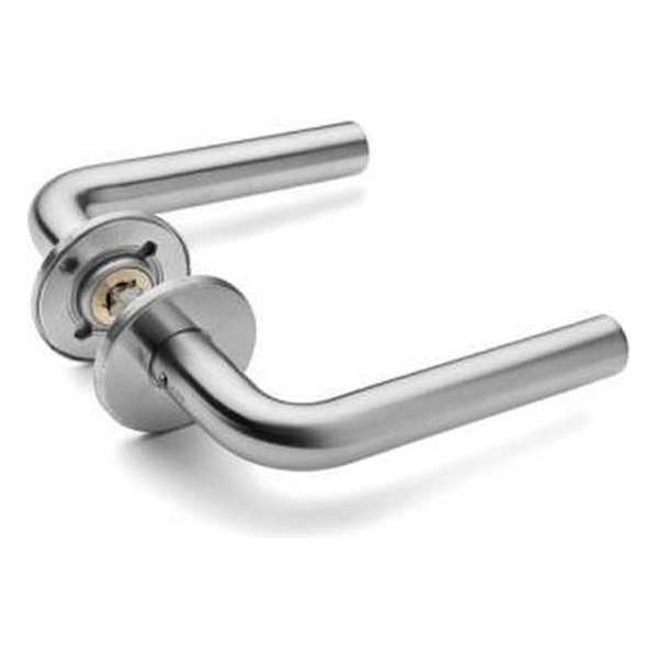 deurklink "L"-model Ø16mm klikrozet inox mat /paar deurklink "L"-model Ø16mm klikrozet inox mat /paar