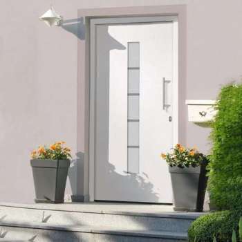 vidaXL Voordeur 100x210 cm aluminium en PVC wit