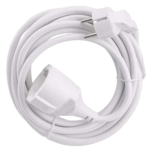 Exin verlengsnoer - randaarde - 2500W - 3 x 1.5 mm² - 5 m - wit Exin verlengsnoer - randaarde - 2500W - 3 x 1.5 mm² - 5 m - wit