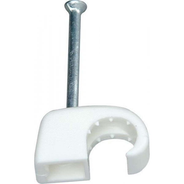 Kopp kabelclip / spijkerclip 8 mm - rond | stalen spijker 30mm | wit 50 stuks Kopp kabelclip / spijkerclip 8 mm - rond | stalen spijker 30mm | wit 50 stuks