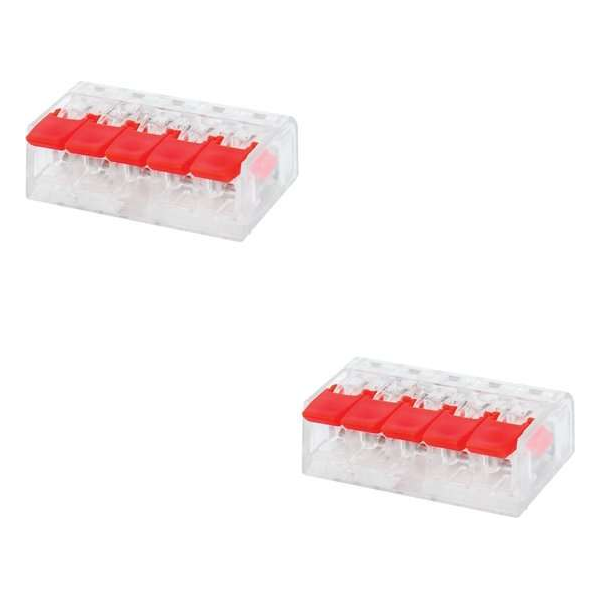 Lasklem Slim Set 2 Stuks - 5 Polig met Klemmetjes - Rood - BES LED