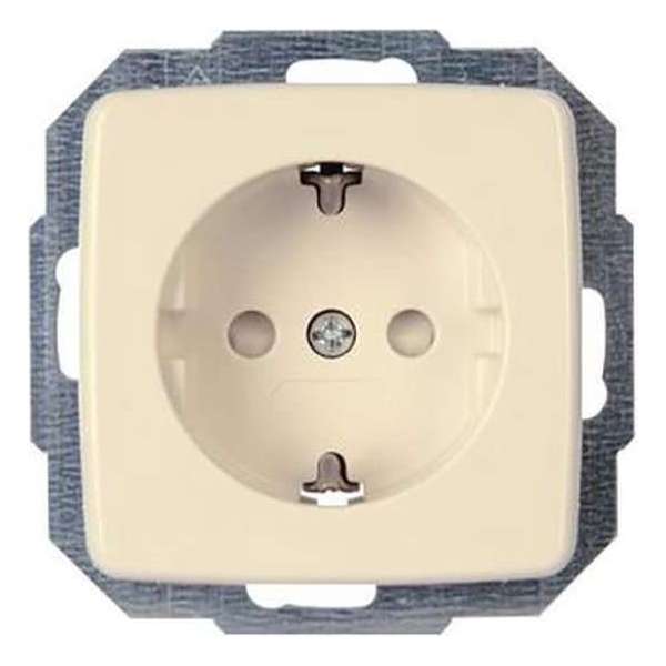 KOPP type Rivo enkele wandcontactdoos met randaarde, inbouw| CREME KOPP type Rivo enkele wandcontactdoos met randaarde, inbouw| CREME