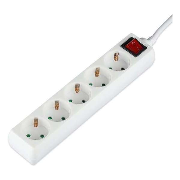 Verlengsnoer met Schakelaar - Viron Serino - 3680W - 5 Stopcontacten - 1.5 Meter - Wit | Nederland - BSE Verlengsnoer met Schakelaar - Viron Serino - 3680W - 5 Stopcontacten - 1.5 Meter - Wit | Nederland - BSE