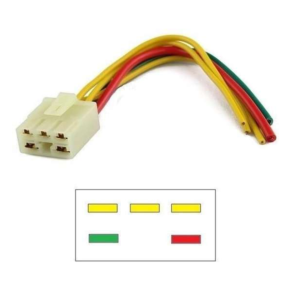 Stekker / Connector voor spanningsregelaar Honda RVF 400 1994 - 1996 RVF400 NC35 YMP-ST1 Stekker / Connector voor spanningsregelaar Honda RVF 400 1994 - 1996 RVF400 NC35 YMP-ST1