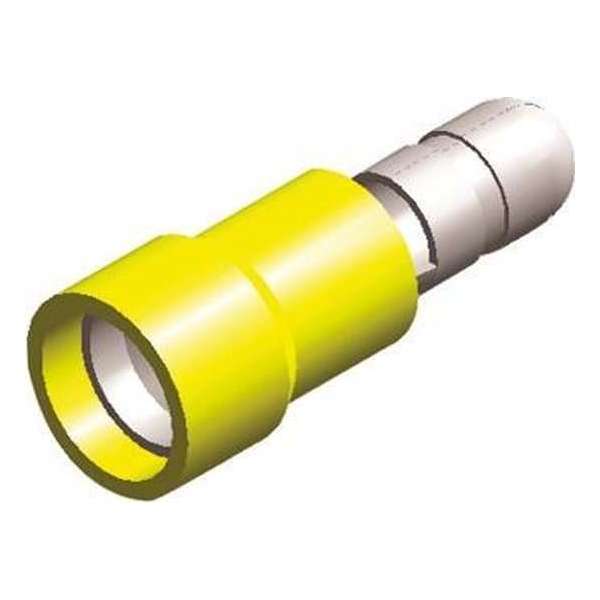 Half-geïsoleerde kabelschoen man - 5 mm - geel - 10 stuks Half-geïsoleerde kabelschoen man - 5 mm - geel - 10 stuks