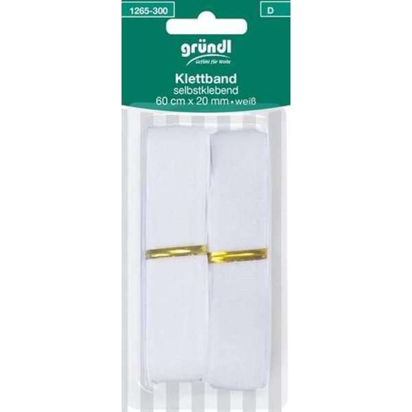 1265-300 Klittenband zelfklevend 20mm x 60cm wit 1265-300 Klittenband zelfklevend 20mm x 60cm wit