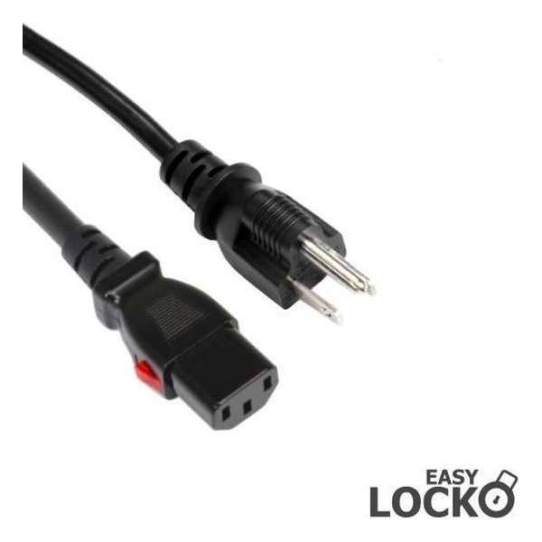 EECONN USA Stroomkabel met C13 plug en IEC Lock / zwart - 1,8 meter EECONN USA Stroomkabel met C13 plug en IEC Lock / zwart - 1,8 meter