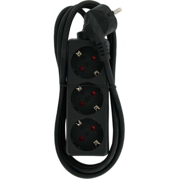 Exin stekkerdoos - 3-voudig - randaarde - 2300W - 3 x 1.0 mm² - 1.5 m - zwart Exin stekkerdoos - 3-voudig - randaarde - 2300W - 3 x 1.0 mm² - 1.5 m - zwart