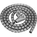 Allteq - Spiraalband - Kabelslang -  Met doorvoerhulp - Kabels wegwerken - 2 meter - Grijs
