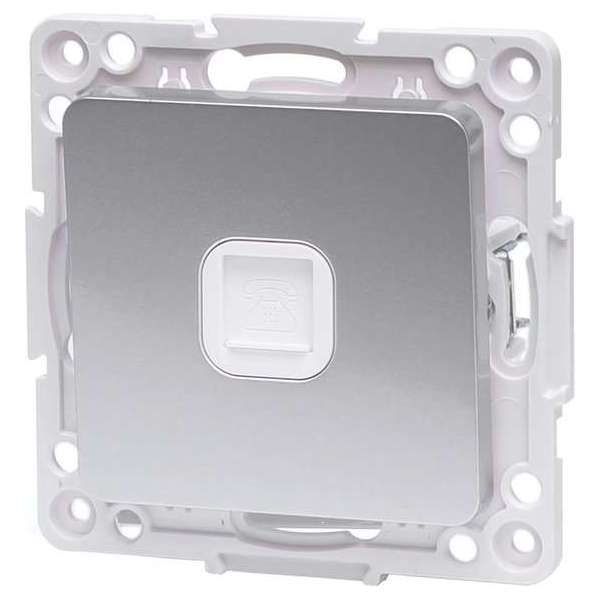 Telefoon Stopcontact - Wandcontactdoos - Aigi Jura - Inbouw - Vierkant - Kunststof - 1-voudig RJ11 - Zilver - BES LED Telefoon Stopcontact - Wandcontactdoos - Aigi Jura - Inbouw - Vierkant - Kunststof - 1-voudig RJ11 - Zilver - BES LED