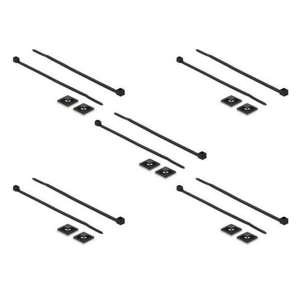 DeLOCK Tie-wraps 100 x 2,5mm (10 stuks) met zelfklevende houders (10 stuks) / zwart DeLOCK Tie-wraps 100 x 2,5mm (10 stuks) met zelfklevende houders (10 stuks) / zwart