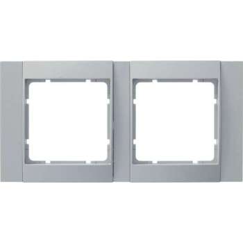 Berker B1-B.3-B.7 Afdekraam 2-Voudig Aluminium