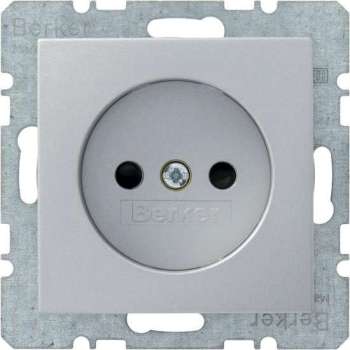 Berker B.1/B.3/B.7 Enkel Stopcontact v.v. kinderbeveiliging Aluminium