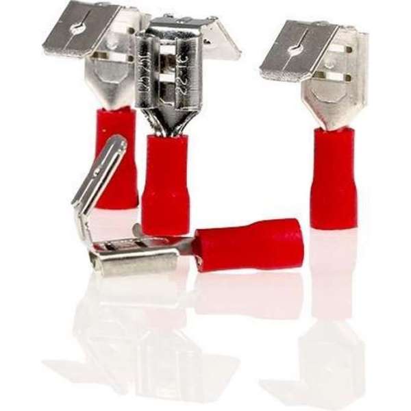 Alca Kabelschoentjes - Rood - Vlaksteker 6,3 mm - 10 stuks Alca Kabelschoentjes - Rood - Vlaksteker 6,3 mm - 10 stuks