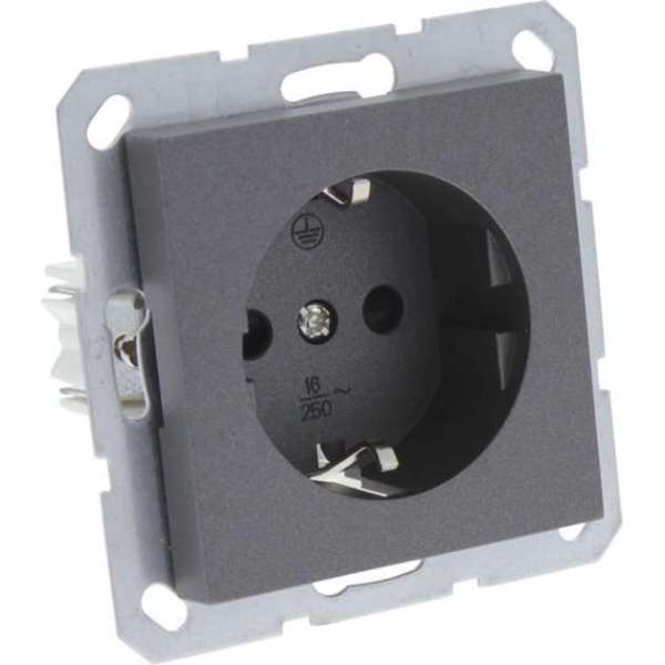 Q-Link S–Line contactdoos – 1–voudig – randaarde – antraciet Q-Link S–Line contactdoos – 1–voudig – randaarde – antraciet