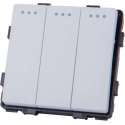 THORN Push schakelaar voor 3 stroompunten WIT  (LET OP EXCLUSIEF GLASFRAME!!!)