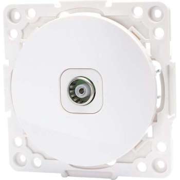 Televisie Contactdoos - Wandcontactdoos Coax - Igia Jura - Inbouw - Rond - Kunststof - Wit