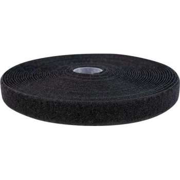 Klittenband - 10 Meter Zwart - 20mm Naaibaar Lus Zachte Kant Zwart