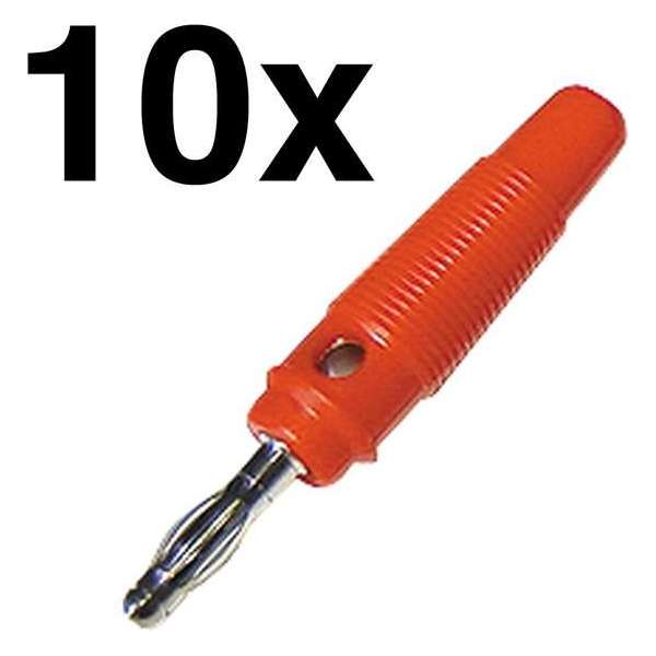 10x Geïsoleerde banaanstekkers - Rood - 4mm 10x Geïsoleerde banaanstekkers - Rood - 4mm
