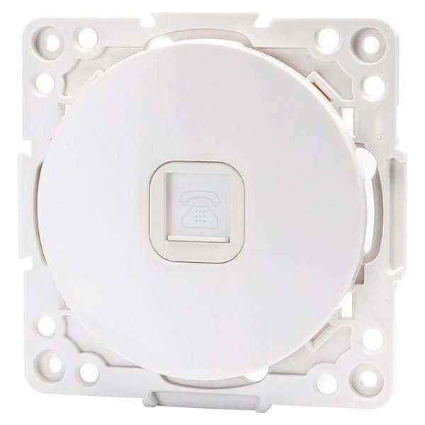 Telefoon Stopcontact - Wandcontactdoos - Igna Jura - Inbouw - Rond - Kunststof - 1-voudig RJ11 - Wit Telefoon Stopcontact - Wandcontactdoos - Igna Jura - Inbouw - Rond - Kunststof - 1-voudig RJ11 - Wit