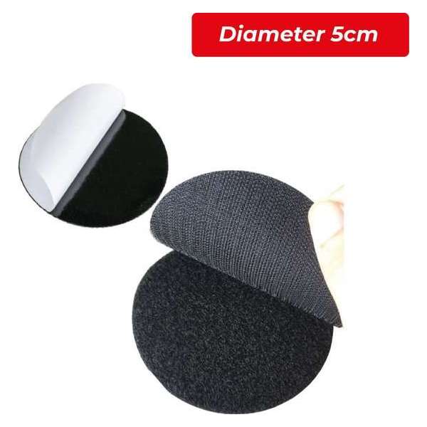 24ME® 10 Paar Klittenband - Ø 5cm - Zelfklevend - Klittenband Rondjes - Velcro 24ME® 10 Paar Klittenband - Ø 5cm - Zelfklevend - Klittenband Rondjes - Velcro