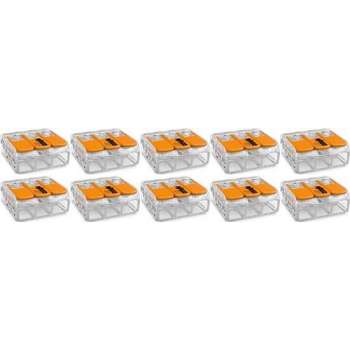 WAGO - Lasklem Set 10 Stuks - 3 Polig met Klemmetjes - Oranje - BSE
