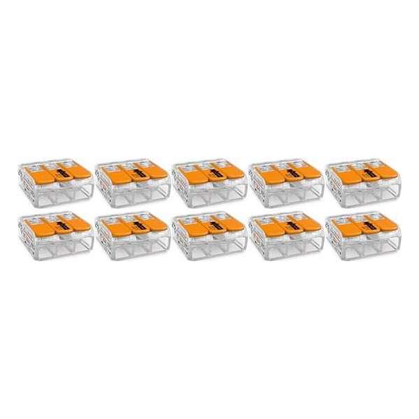 WAGO - Lasklem Set 10 Stuks - 3 Polig met Klemmetjes - Oranje - BSE WAGO - Lasklem Set 10 Stuks - 3 Polig met Klemmetjes - Oranje - BSE