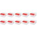 Lasklem Slim Set 10 Stuks - 3 Polig met Klemmetjes - Rood