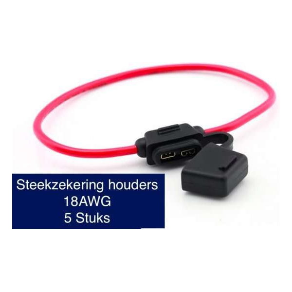 VoltageLand | Steekzekeringhouders | Medium | 18 AWG 1 mm | 5 Stuks VoltageLand | Steekzekeringhouders | Medium | 18 AWG 1 mm | 5 Stuks