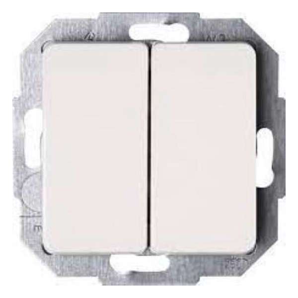 KOPP dubbele wipschakelaar serie inbouw, model Milano | wit KOPP dubbele wipschakelaar serie inbouw, model Milano | wit