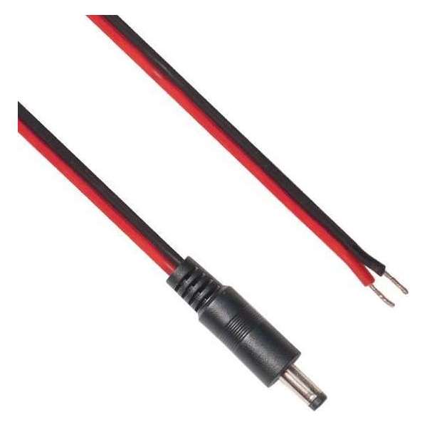BKL DC plug (m) 4,0 x 1,7mm stroomkabel met o einde / zwart/rood - 2 meter BKL DC plug (m) 4,0 x 1,7mm stroomkabel met o einde / zwart/rood - 2 meter