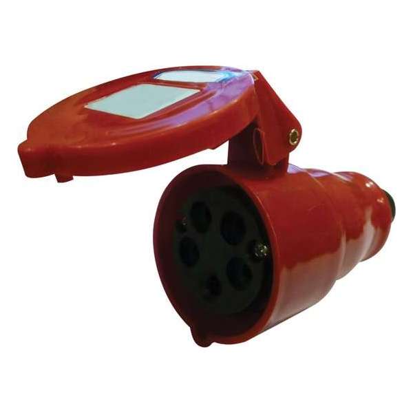 Krachtstroom CEE 400 V Rood 16 A 5 polige Drie fase Contra Steker Krachtstroom CEE 400 V Rood 16 A 5 polige Drie fase Contra Steker