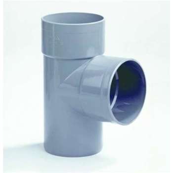 Dyka T-stuk met 2x mof en 1x spie 90° PVC grijs keurmerk BRL52100 40mm