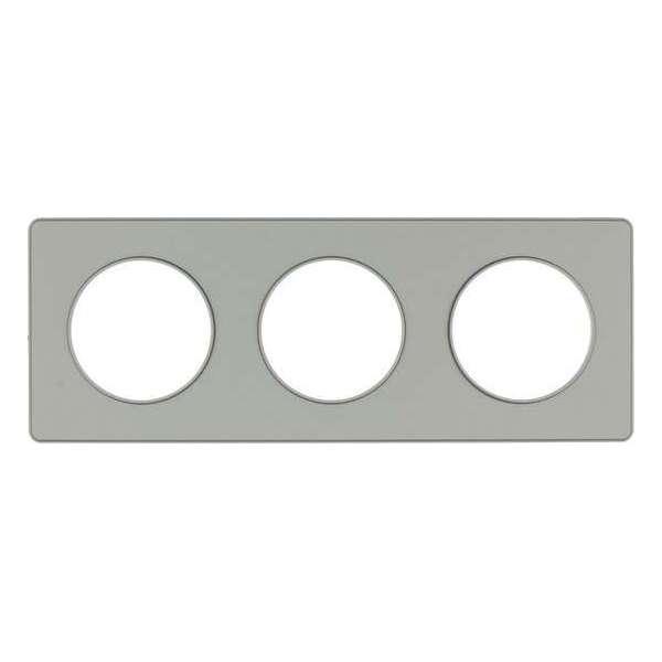 Schneider Electric Odace afdekraam 3-voudig aluminium Schneider Electric Odace afdekraam 3-voudig aluminium