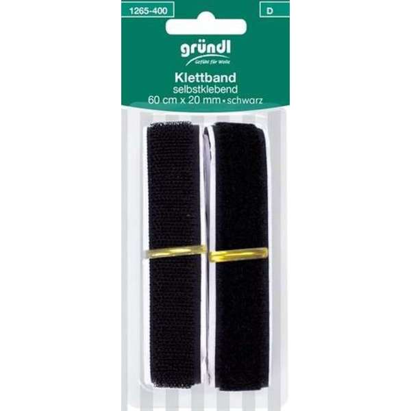 1265-400 Klittenband zelfklevend 20mmx60cm zwart 1265-400 Klittenband zelfklevend 20mmx60cm zwart
