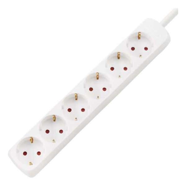 Verlengsnoer - Aigi Wayne - 3680W - 6 Stopcontacten - 1.5 Meter - Wit | Nederland - BSE Verlengsnoer - Aigi Wayne - 3680W - 6 Stopcontacten - 1.5 Meter - Wit | Nederland - BSE