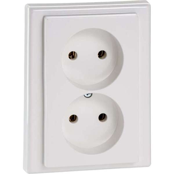 Dubbel stopcontact - Inbouw - 2V - Verticaal - Polarwit - M-Smart - Schneider Electric - 214619 Dubbel stopcontact - Inbouw - 2V - Verticaal - Polarwit - M-Smart - Schneider Electric - 214619