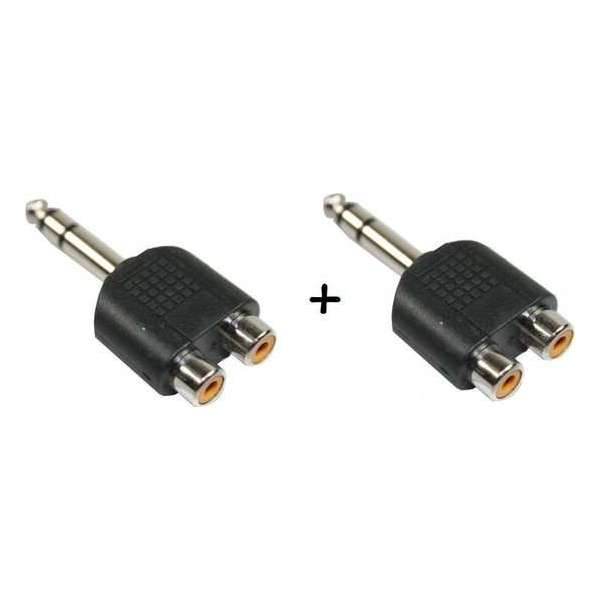 Bellson HQ Adapter plug 6.35 mm mono-stekker - 2x tulpcontra-stekker Bellson HQ Adapter plug 6.35 mm mono-stekker - 2x tulpcontra-stekker