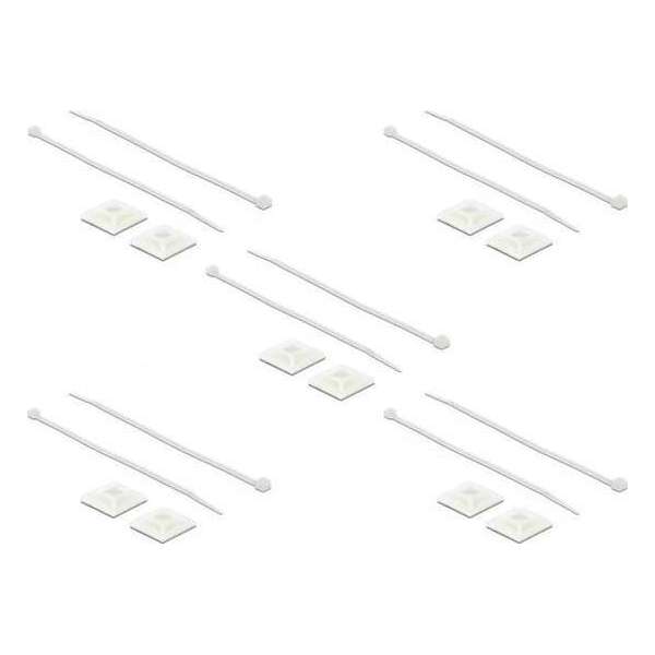 DeLOCK Tie-wraps 300 x 4,8mm (10 stuks) met zelfklevende houders (10 stuks) / transparant DeLOCK Tie-wraps 300 x 4,8mm (10 stuks) met zelfklevende houders (10 stuks) / transparant