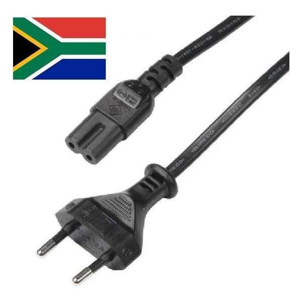 EECONN Netsnoer, Zuid-Afrika - C7, 2x 0.75mm², Zwart, 1.8m EECONN Netsnoer, Zuid-Afrika - C7, 2x 0.75mm², Zwart, 1.8m