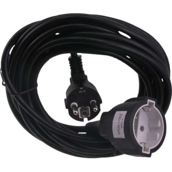 Exin verlengsnoer - randaarde - 2500W - 3 x 1.5 mm² - 5 m - zwart