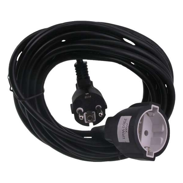 Exin verlengsnoer - randaarde - 2500W - 3 x 1.5 mm² - 5 m - zwart Exin verlengsnoer - randaarde - 2500W - 3 x 1.5 mm² - 5 m - zwart