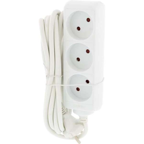 Exin stekkerdoos - 3-voudig - 2300W - 2 x 1.0 mm² - 3 m - wit Exin stekkerdoos - 3-voudig - 2300W - 2 x 1.0 mm² - 3 m - wit
