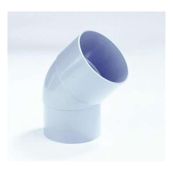 Dyka Bocht 1x mof 1x verjongd spie 45° PVC grijs keurmerk BRL2012 70m Dyka Bocht 1x mof 1x verjongd spie 45° PVC grijs keurmerk BRL2012 70m