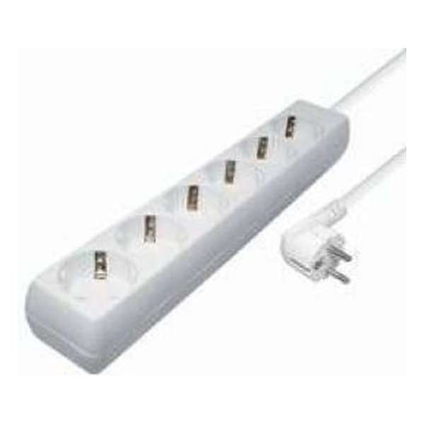 6-voudige stekkerdoos schuko met 1,4m kabel Wit 6-voudige stekkerdoos schuko met 1,4m kabel Wit