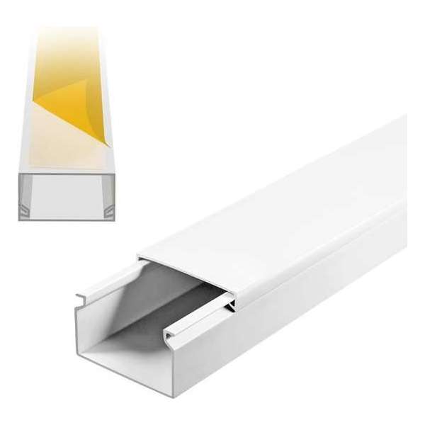 20x10 mm Kabelgoot / leidinglijst wit met bevestigingstape 2X1 M 20x10 mm Kabelgoot / leidinglijst wit met bevestigingstape 2X1 M