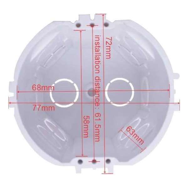 Improducts® inbouw doos rond voor enkel stopcontact of touch lichtschakelaar Improducts® inbouw doos rond voor enkel stopcontact of touch lichtschakelaar